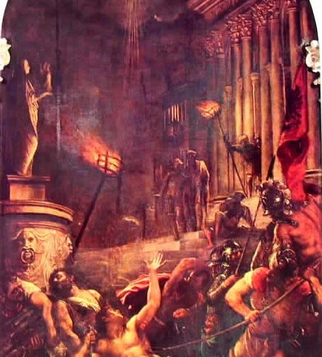 Tiziano Vecellio: Il martirio di San Lorenzo, cm. 280, Chiesa dei Gesuati, Venezia.